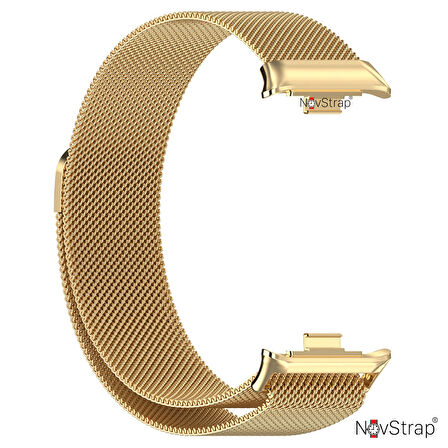 NovStrap Xiaomi Redmi Watch 4 ile Uyumlu Kordon Mıknatıslı Metal Hasır Kordon Kayış
