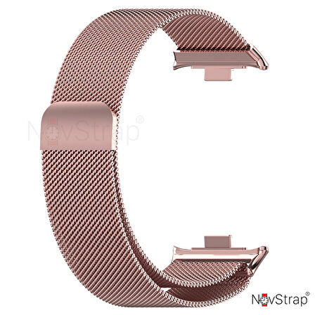 NovStrap Xiaomi Redmi Watch 4 ile Uyumlu Kordon Mıknatıslı Metal Hasır Kordon Kayış