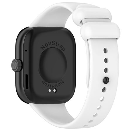 NovStrap Xiaomi Redmi Watch 4 ile Uyumlu Kordon Kayış Yumuşak Silikon Klasik Kordon