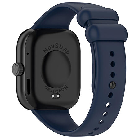 NovStrap Xiaomi Redmi Watch 4 ile Uyumlu Kordon Kayış Yumuşak Silikon Klasik Kordon