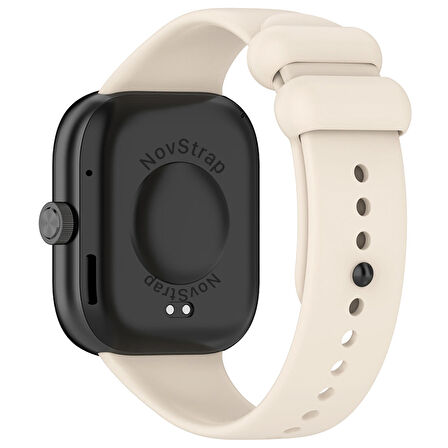 NovStrap Xiaomi Redmi Watch 4 ile Uyumlu Kordon Kayış Yumuşak Silikon Klasik Kordon