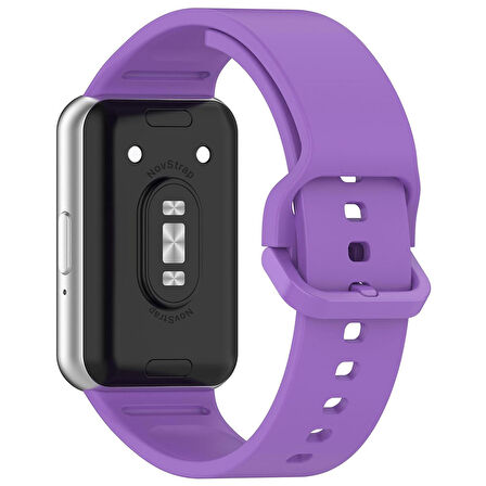 NovStrap Samsung Galaxy Fit 3 ile Uyumlu Kordon Kayış Yumuşak Silikon Klasik Kordon