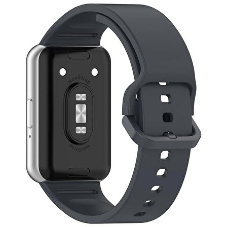 NovStrap Samsung Galaxy Fit 3 ile Uyumlu Kordon Kayış Yumuşak Silikon Klasik Kordon