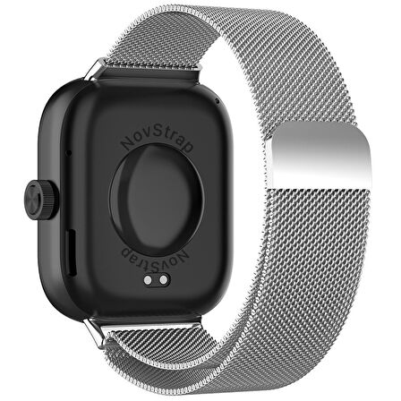 NovStrap Xiaomi Mi Band 8 Pro ile Uyumlu Kordon Mıknatıslı Metal Hasır Kordon Kayış