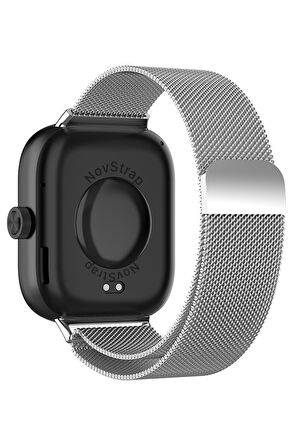 NovStrap Xiaomi Mi Band 8 Pro ile Uyumlu Kordon Mıknatıslı Metal Hasır Kordon Kayış
