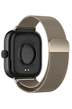 NovStrap Xiaomi Mi Band 8 Pro ile Uyumlu Kordon Mıknatıslı Metal Hasır Kordon Kayış