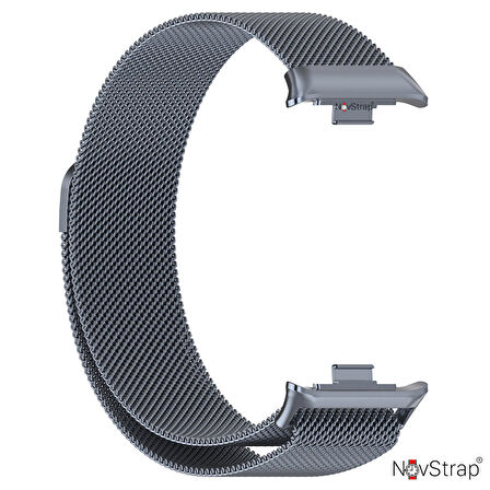 NovStrap Xiaomi Mi Band 8 Pro ile Uyumlu Kordon Mıknatıslı Metal Hasır Kordon Kayış