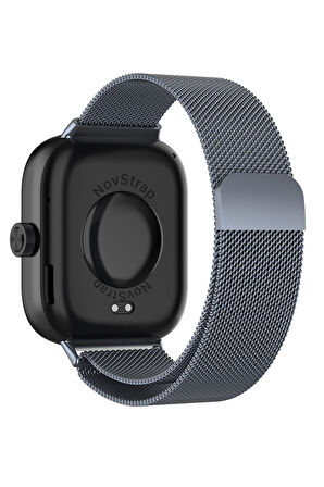 NovStrap Xiaomi Mi Band 8 Pro ile Uyumlu Kordon Mıknatıslı Metal Hasır Kordon Kayış