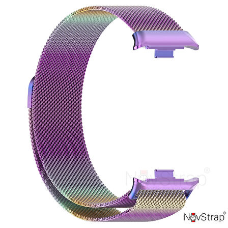 NovStrap Xiaomi Mi Band 8 Pro ile Uyumlu Kordon Mıknatıslı Metal Hasır Kordon Kayış