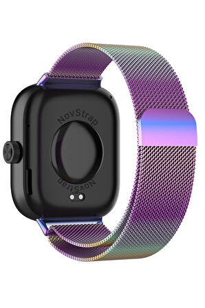 NovStrap Xiaomi Mi Band 8 Pro ile Uyumlu Kordon Mıknatıslı Metal Hasır Kordon Kayış