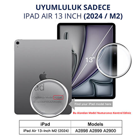 NovStrap Apple iPad Air 13 inç 6. Nesil M2 2024 ile Uyumlu Nano Esnek Cam Ekran Koruyucu A2898 A2899