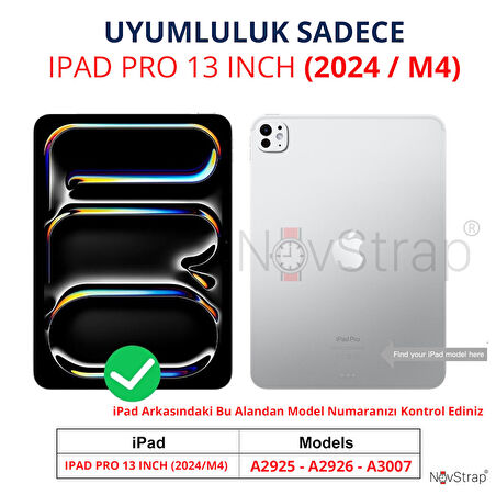 NovStrap Apple iPad Pro 13 inç 5. Nesil M4 2024 ile Uyumlu Nano Esnek Cam Ekran Koruyucu A2925 A2926