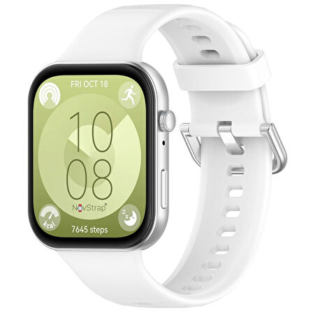 NovStrap Huawei Watch Fit 3 ile Uyumlu Kordon Tam Uyumlu Pimli Liquid Yumuşak Silikon Kordon Kayış