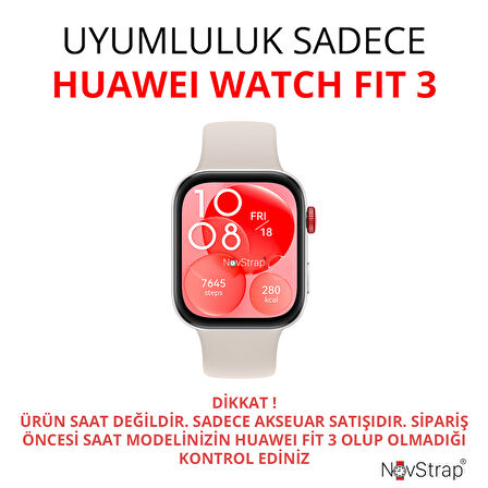 NovStrap Huawei Watch Fit 3 ile Uyumlu Kordon Kayış Metal Hasır Örgü Çelik Kordon