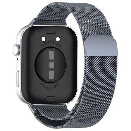NovStrap Huawei Watch Fit 3 ile Uyumlu Kordon Kayış Metal Hasır Örgü Çelik Kordon