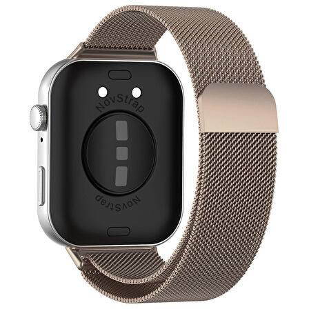 NovStrap Huawei Watch Fit 3 ile Uyumlu Kordon Kayış Metal Hasır Örgü Çelik Kordon