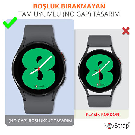 NovStrap Samsung Galaxy Watch 7 6 5 Pro 4 Fe 40 42 43 44 45 46 47 Mm Uyumlu Kordon Tam Kapatan Pimli Silikon