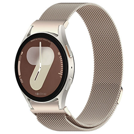 NovStrap Samsung Galaxy Watch 7 Fe 6 5 4 40-42-43-44-45-46-47 Mm ile Uyumlu Kordon Tam Uyumlu Pimli Metal Hasır Çelik Kayış