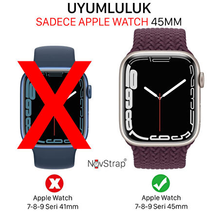 NovStrap Apple Watch Seri 7/8/9 45mm ile Uyumlu Ekran Kasa Koruyucu Kapak Kılıf 360 Tam Koruma