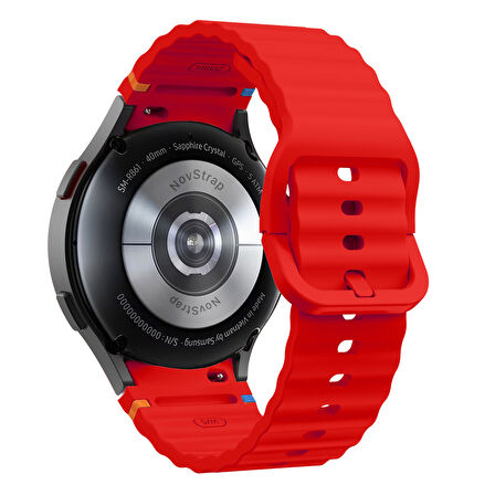 NovStrap Samsung Galaxy Watch 7 Fe 6 5 4 40 44 Classic 42 43 45 46 mm ile Uyumlu Kordon Wavy Silikon