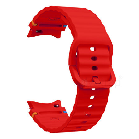 NovStrap Samsung Galaxy Watch 7 Fe 6 5 4 40 44 Classic 42 43 45 46 mm ile Uyumlu Kordon Wavy Silikon