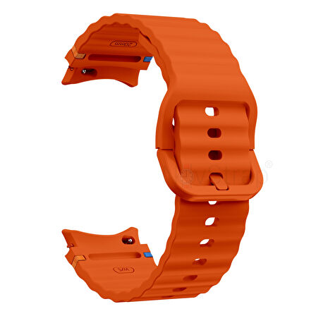 NovStrap Samsung Galaxy Watch 7 Fe 6 5 4 40 44 Classic 42 43 45 46 mm ile Uyumlu Kordon Wavy Silikon