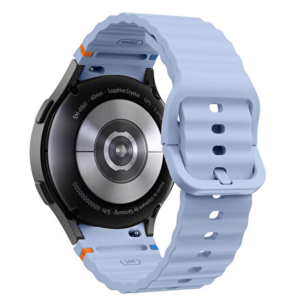 NovStrap Samsung Galaxy Watch 7 Fe 6 5 4 40 44 Classic 42 43 45 46 mm ile Uyumlu Kordon Wavy Silikon