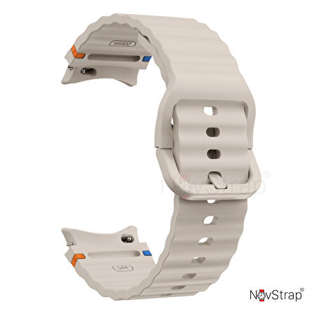 NovStrap Samsung Galaxy Watch 7 Fe 6 5 4 40 44 Classic 42 43 45 46 mm ile Uyumlu Kordon Wavy Silikon