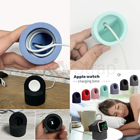 NovStrap Apple Watch Tüm Seriler ile Uyumlu Masaüstü Şarj Standı Silikon Dock