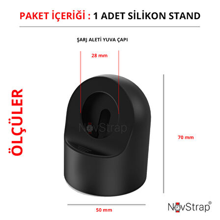 NovStrap Apple Watch Tüm Seriler ile Uyumlu Masaüstü Şarj Standı Silikon Dock