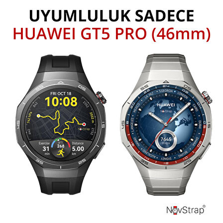 NovStrap Huawei Watch Gt5 Pro 46mm ile Uyumlu Ekran Koruyucu 9H Temperli Cam Kolay Uygulama Aparatlı