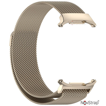 NovStrap Samsung Galaxy Watch Ultra 47 Mm ile Uyumlu Kordon Tam Uyumlu Pimli Metal Hasır Çelik Kayış