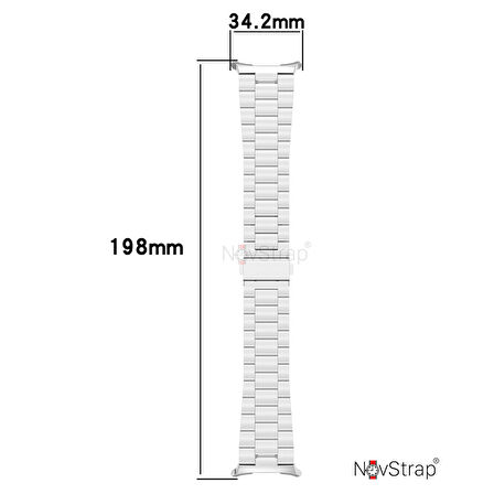 NovStrap Samsung Galaxy Watch Ultra 47 Mm ile Uyumlu Kordon Baklalı Metal Paslanmaz Çelik Kayış