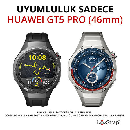 NovStrap Huawei Watch Gt5 Pro 46mm ile Uyumlu Ekran Koruyucu Cam ve Kasa Koruyucu Kılıf Sert Pc