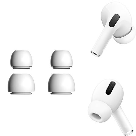 NovStrap Apple Airpods Pro / Pro 2 İle Uyumlu Üretilmiş Yedek Silikon Kulaklık Ucu (S/L) 2 li Set