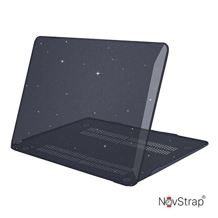 NovStrap Apple Macbook Pro 14 inç M4/Pro/Max A3401 A3112 A3185 ile Uyumlu Simli Kılıf Sert Glitter