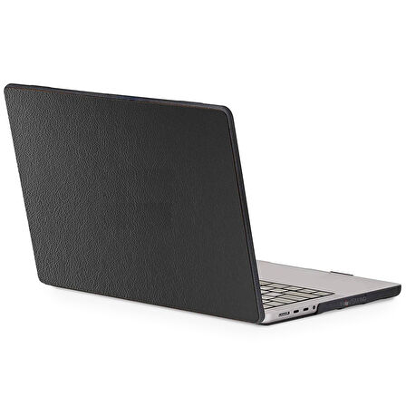 NovStrap Apple Macbook Pro 16 inç M4/Pro/Max A3186 A3403 ile Uyumlu Kılıf Deri Desenli Rubber Kapak