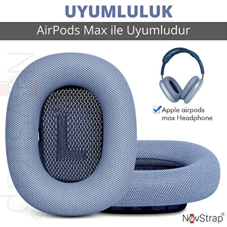 NovStrap Apple AirPods Max İle Uyumlu Yedek Kulaklık Yastığı Pedi Süngeri Protein Deri Magnetic