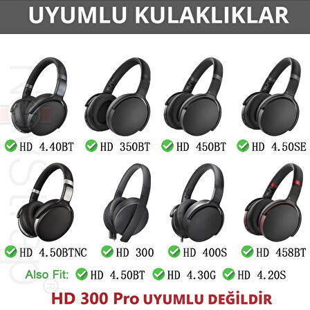 NovStrap Sennheiser HD4.30-HD4.40-HD4.50 BTNC-HD400-450BT-300-350BT-458BT ile Uyumlu Kulaklık Pedi Süngeri