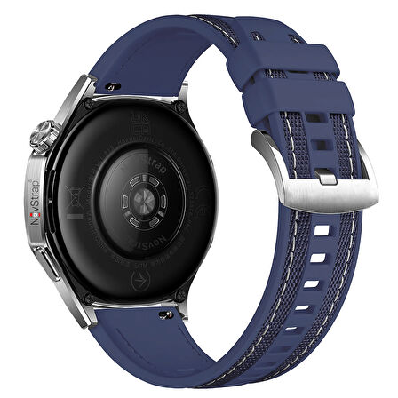 NovStrap Samsung Galaxy Watch 7 Fe 4 5 6 Classic 40 42 43 44 45 46 47 Mm ile Uyumlu Kordon 20mm Hybrid Dikişli