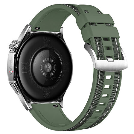 NovStrap Samsung Galaxy Watch 7 Fe 4 5 6 Classic 40 42 43 44 45 46 47 Mm ile Uyumlu Kordon 20mm Hybrid Dikişli