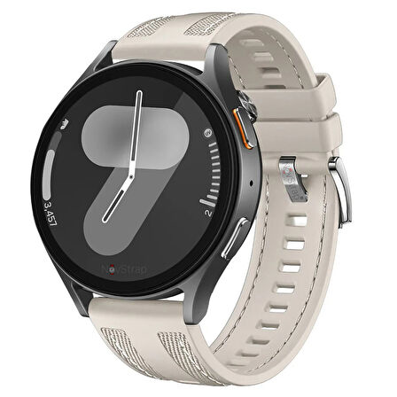 NovStrap Samsung Galaxy Watch 7 Fe 4 5 6 Classic 40 42 43 44 45 46 47 Mm ile Uyumlu Kordon 20mm Hybrid Dikişli