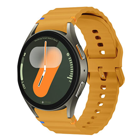 NovStrap Samsung Galaxy Watch 7 Fe 6 5 4 40 44 Classic 42 43 45 46 mm ile Uyumlu Kordon Wavy Silikon