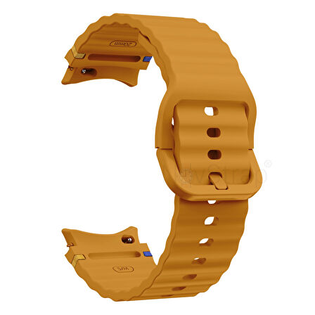 NovStrap Samsung Galaxy Watch 7 Fe 6 5 4 40 44 Classic 42 43 45 46 mm ile Uyumlu Kordon Wavy Silikon