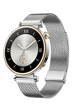NovStrap Huawei Watch GT4 41mm GT5 41mm ile Uyumlu Kordon (18mm) Çift Mıknatıslı Lansman Metal Hasır Çelik Kayış