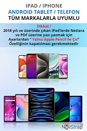 NovStrap Apple iPad Air 4/5 Nesil 10.9 inç ile Uyumlu Dijital Ekranlı Dokunmatik Tablet Kalemi Stylus Pencil