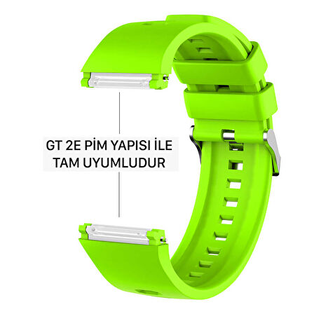 NovStrap Huawei Watch GT 2E ile Uyumlu Kordon Tam Uyumlu Geçmeli Pimli Silikon Kordon Kayış