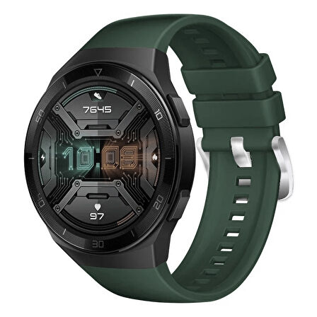NovStrap Huawei Watch GT 2E ile Uyumlu Kordon Tam Uyumlu Geçmeli Pimli Silikon Kordon Kayış
