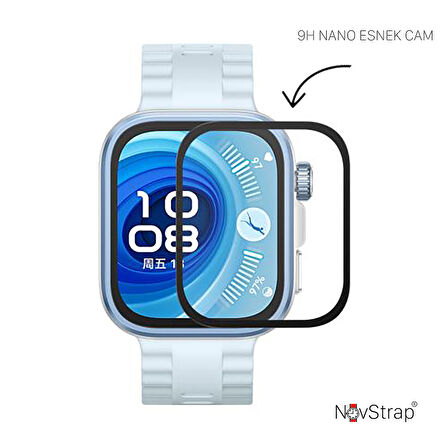 NovStrap Huawei Watch Fit 4 Pro ile Uyumlu Ekran Koruyucu Nano Esnek Cam Ekranı Tam Kapatan PPMA