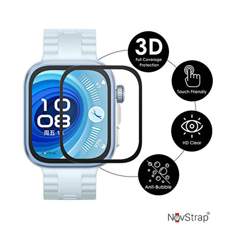 NovStrap Huawei Watch Fit 4 Pro ile Uyumlu Ekran Koruyucu Nano Esnek Cam Ekranı Tam Kapatan PPMA